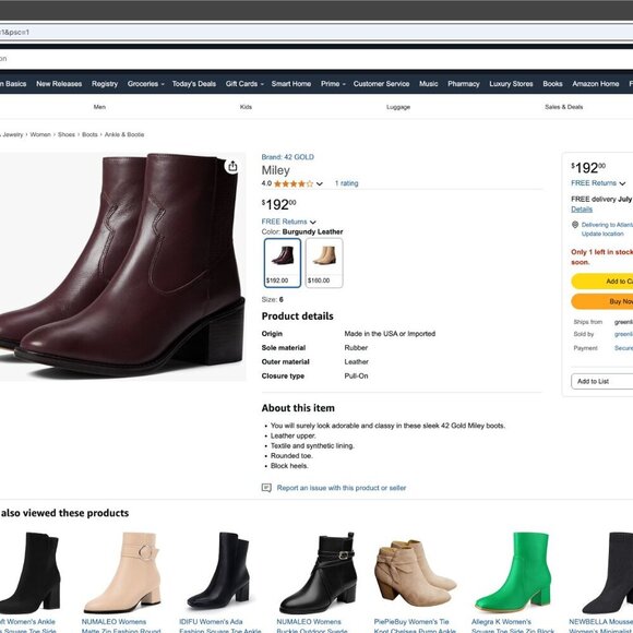 42 GOLD Womens Miley Burgundy Leather. SIZE 8 BRAND NEW - Picture 11 of 11